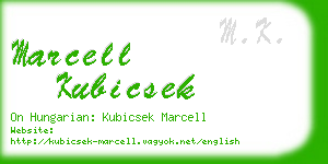 marcell kubicsek business card